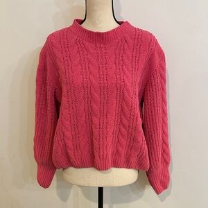 Meek M Cozy Pink Cable Knit Sweater Cropped